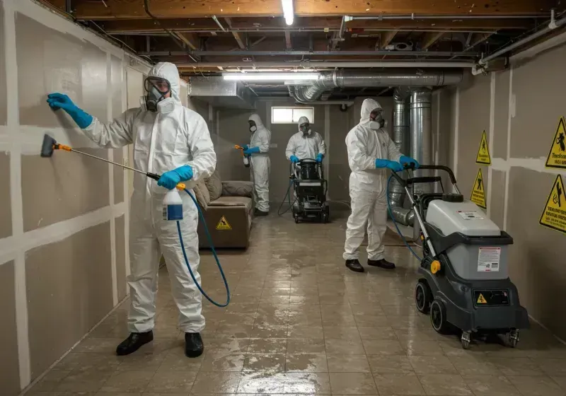 Basement Moisture Removal and Structural Drying process in Marked Tree, AR